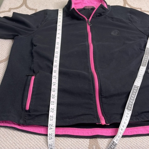 Lauren Ralph Lauren knit zip up black jacket with pink trim - Picture 9 of 13